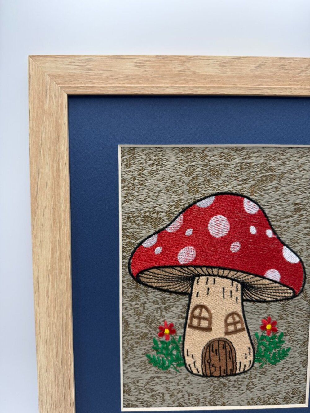 Homemade Mushroom Cottage Embroidery Art - Picture 2 of 7